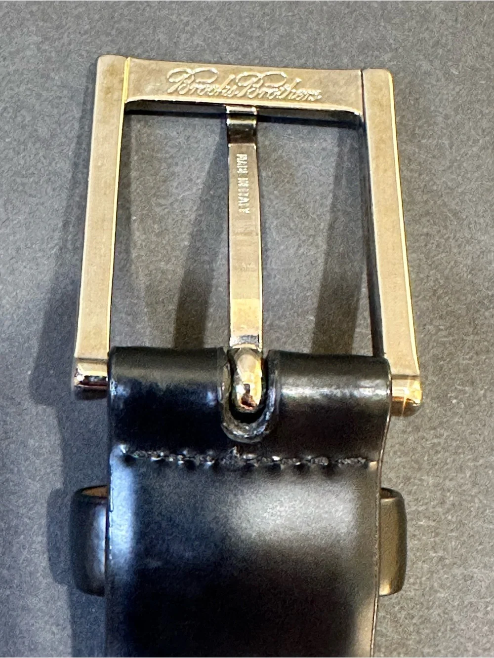 VTG 1990s-2000 Brooks Brothers Classic Black Smooth Leather Dress Belt Italy 40